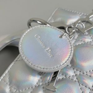 SMALL LADY 20 SILVER METALIC LAMBSKIN