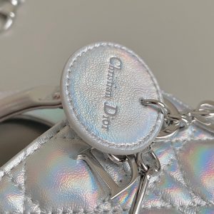 MICRO LADY 12 BAG IN SILVER LAMBSKIN