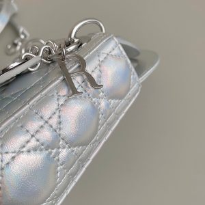 MICRO LADY 12 BAG IN SILVER LAMBSKIN