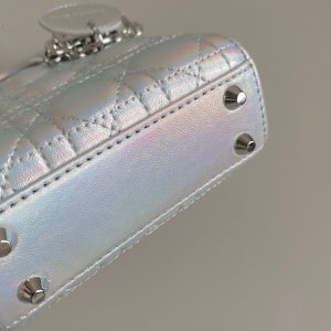 MICRO LADY 12 BAG IN SILVER LAMBSKIN