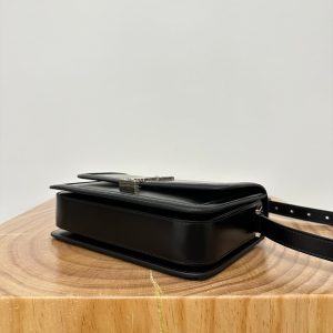 YSL Solferino Small Satchel Bag Black Gold Calfskin 339504