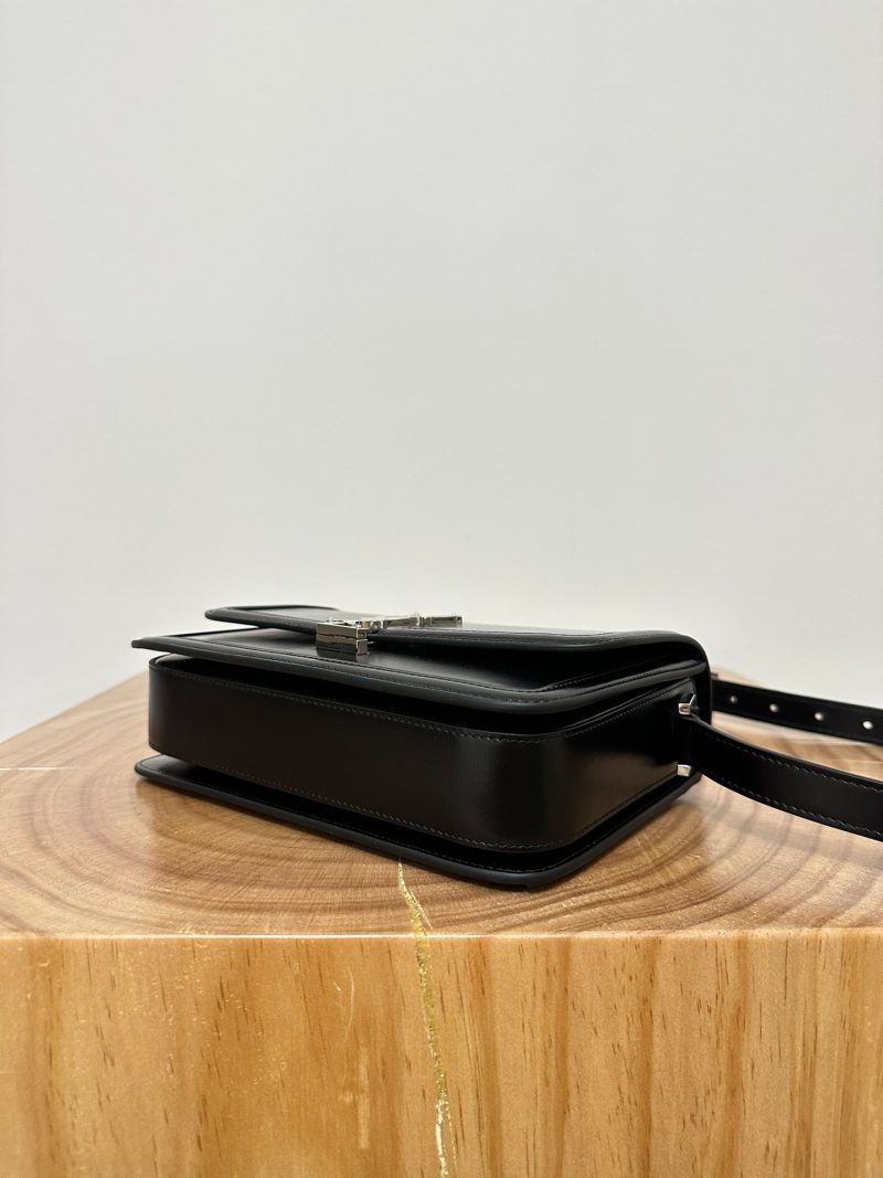 YSL Solferino Small Satchel Bag Black Gold Calfskin 339504