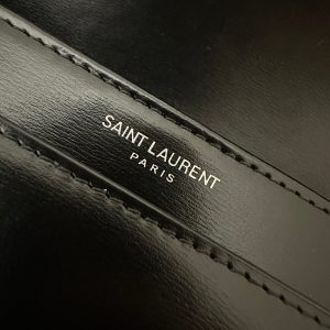 YSL Solferino Small Satchel Bag Black Silver Calfskin 339491