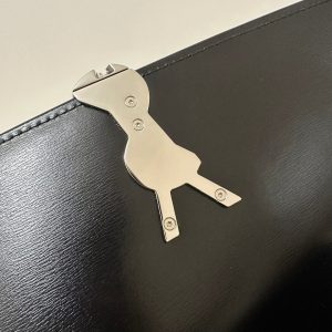 YSL Solferino Small Satchel Bag Black Gold Calfskin 339504