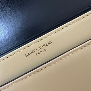 YSL Solferino Small Satchel Bag Black mix Beige Gold Calfskin 339470