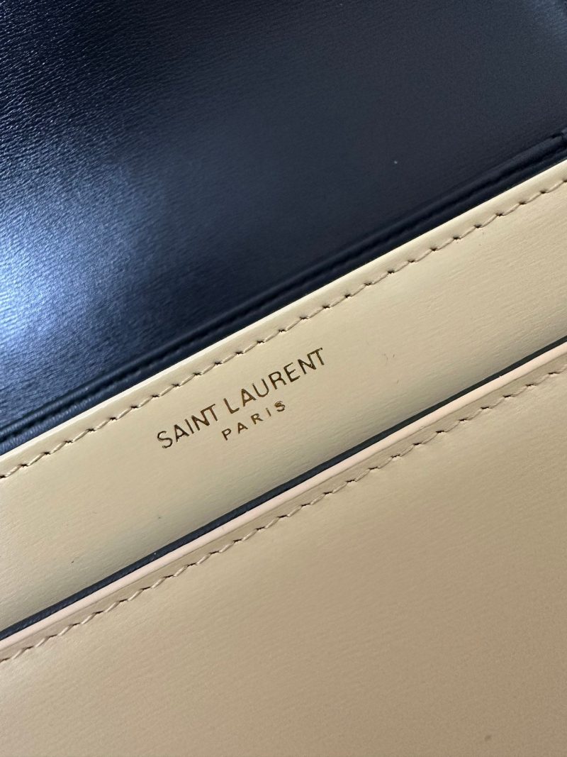 YSL Solferino Small Satchel Bag Black mix Beige Gold Calfskin 339470