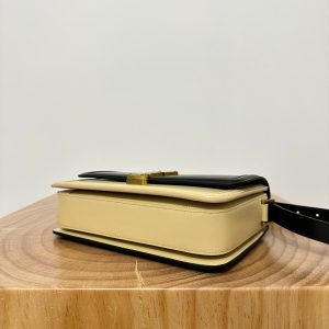 YSL Solferino Small Satchel Bag Black mix Beige Gold Calfskin 339470