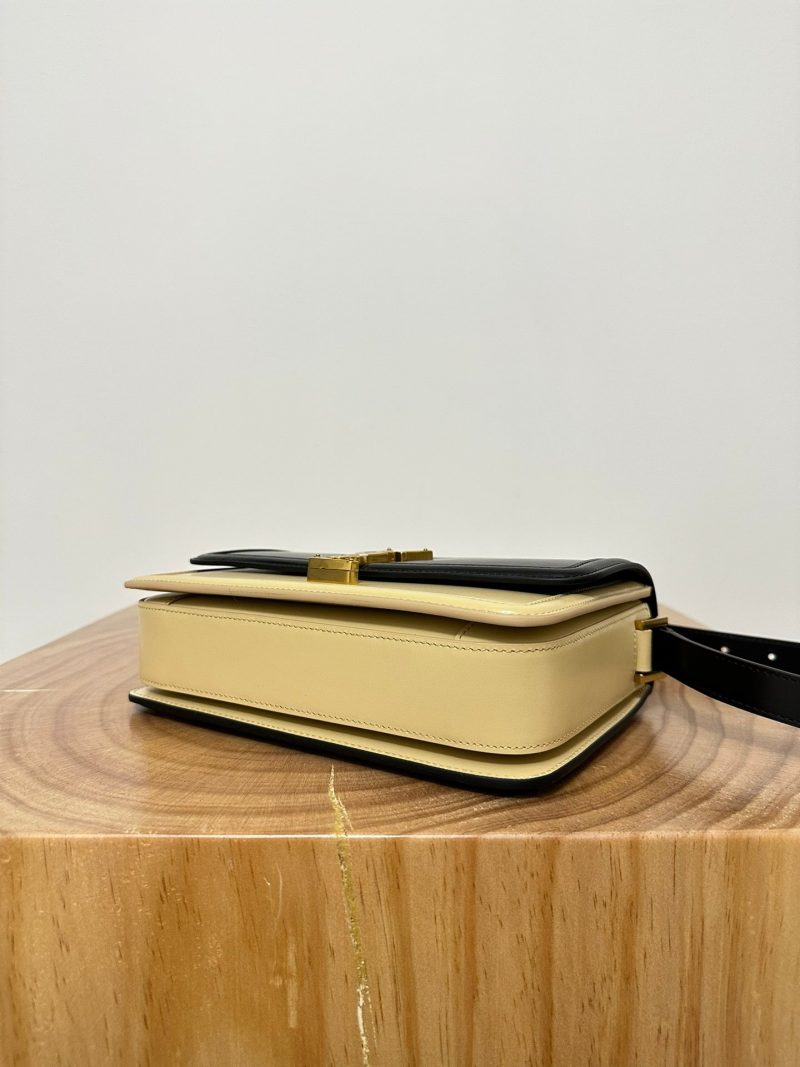 YSL Solferino Small Satchel Bag Black mix Beige Gold Calfskin 339470