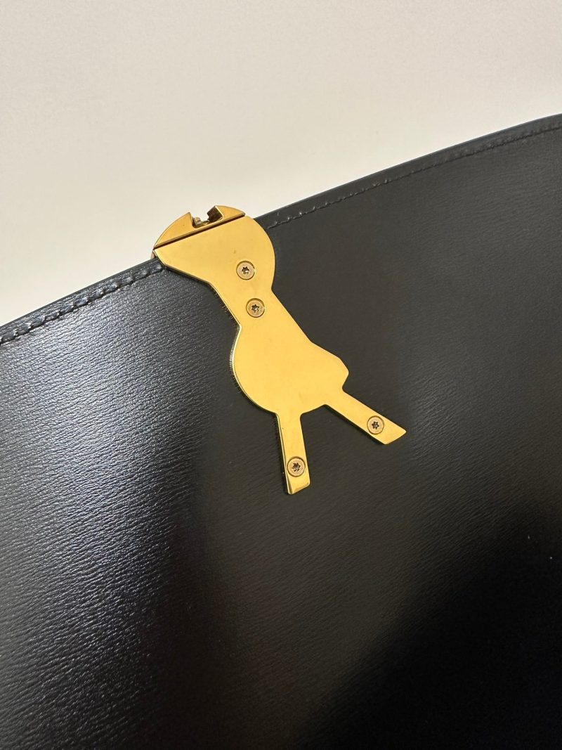 YSL Solferino Small Satchel Bag Black mix Beige Gold Calfskin 339470