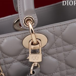 medium lady d-joy 26 grey lambskin