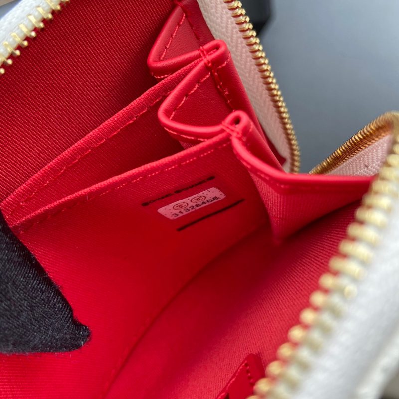 CC A3185 Zipper Coin Purse White Caviar GHW 193265