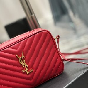 LOU CAMERA 23 RED LAMBSKIN GOLD HARDWARE