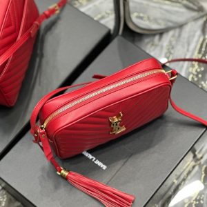 LOU CAMERA 23 RED LAMBSKIN GOLD HARDWARE