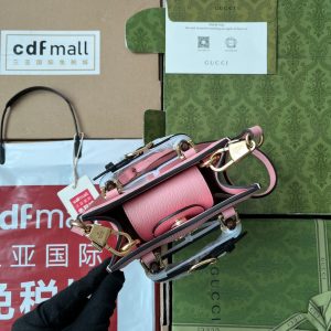 DIANA TOTE BAG 19 IN PINK LAMBSKIN WITH BAMBOO HANDLE