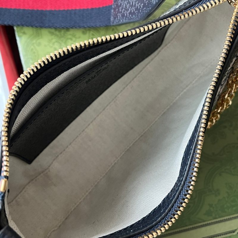 Gucci Ophidia Bag Blue Beige Leather Canvas 239801