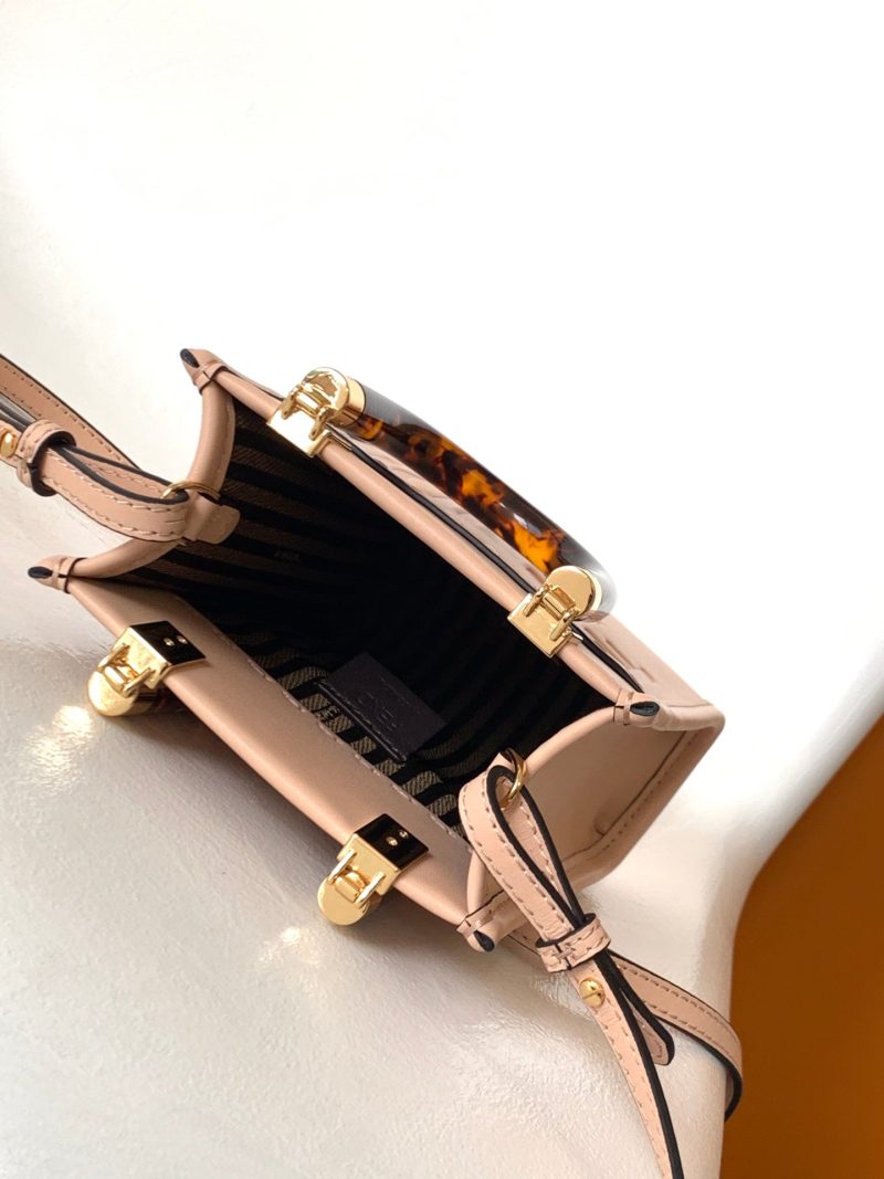 Fendi Mini Sunshine Shopper Bag 18 Peach Leather