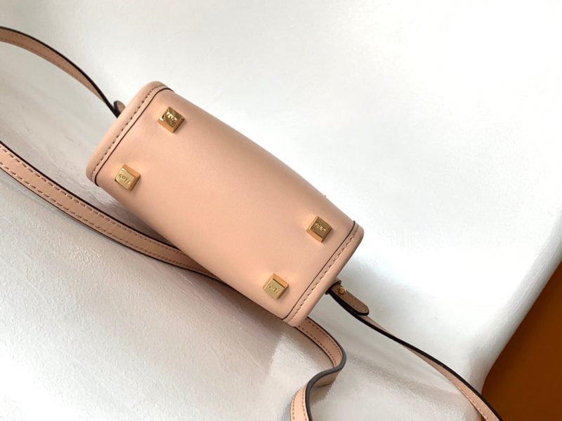 Fendi Mini Sunshine Shopper Bag 18 Peach Leather