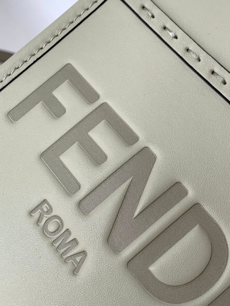 Fendi Mini Sunshine Shopper Bag 18 Light Grey Leather