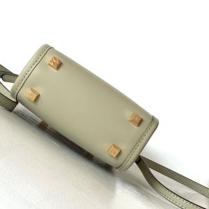 Fendi Mini Sunshine Shopper Bag 18 Light Grey Leather