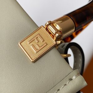 Fendi Mini Sunshine Shopper Bag 18 Light Grey Leather