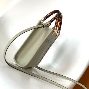 Fendi Mini Sunshine Shopper Bag 18 Light Grey Leather
