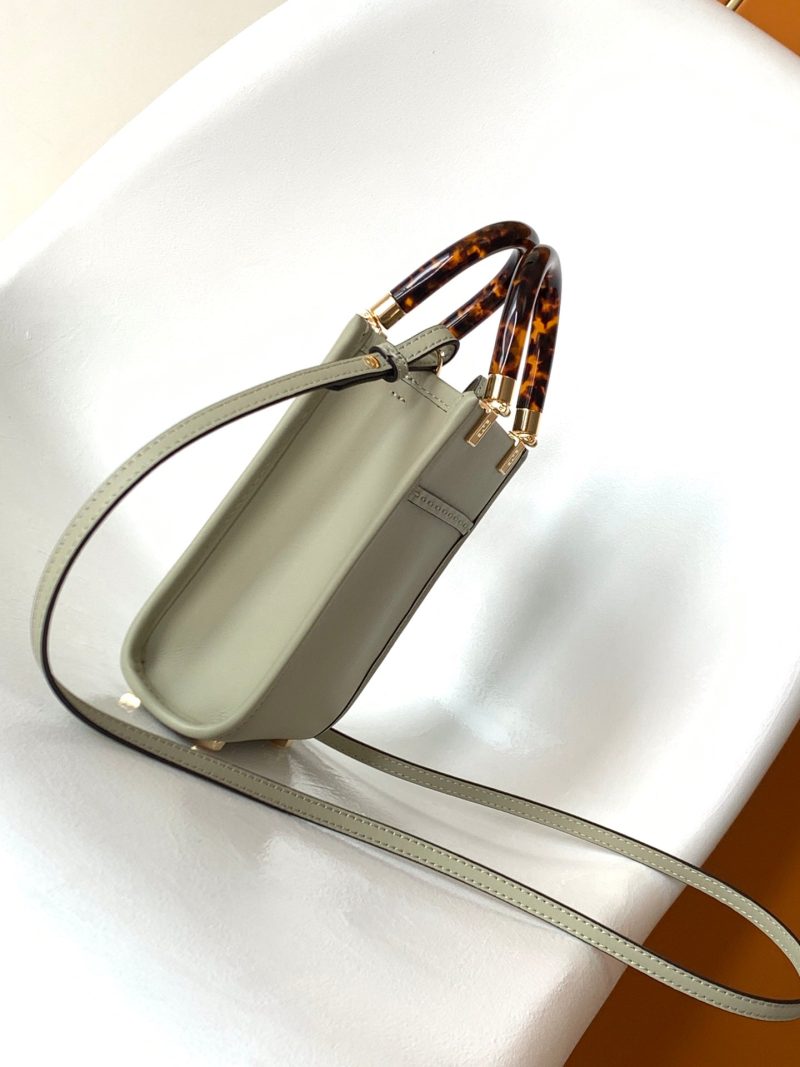 Fendi Mini Sunshine Shopper Bag 18 Light Grey Leather