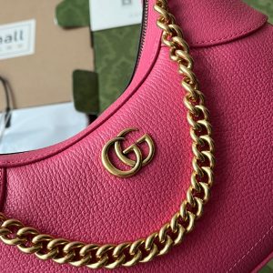 SHOULDER BAG 25 IN BRIGHT PINK CALFSKIN GOLD HARDWARE