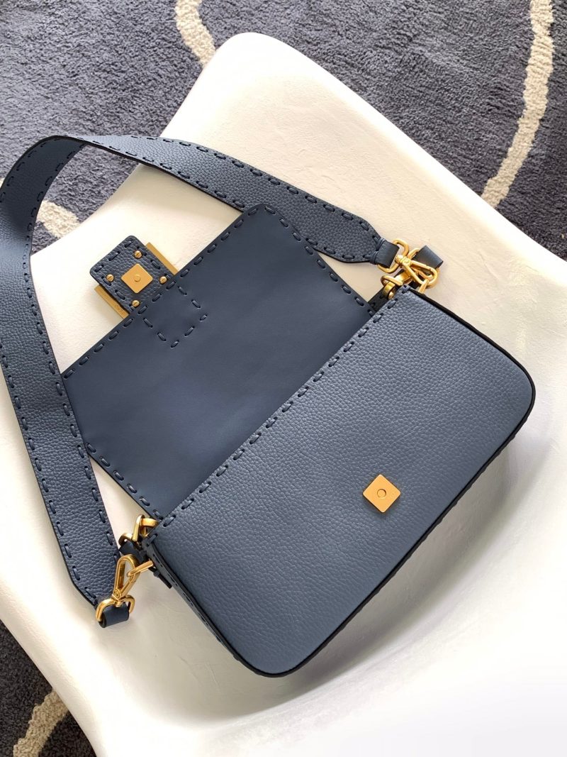Fendi Baguette 27 Bag Blue Calfskin Ghw
