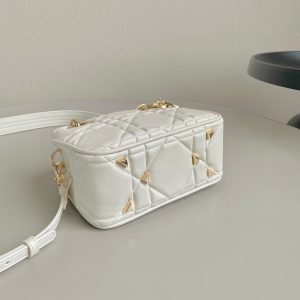 MINI LADY 19 IN WHITE LAMBSKIN