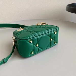 MINI LADY 19 IN FOREST GREEN LAMBSKIN