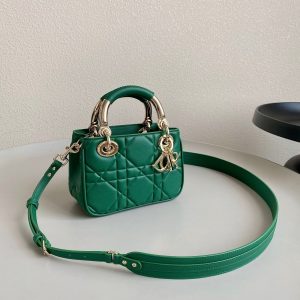 MINI LADY 19 IN FOREST GREEN LAMBSKIN