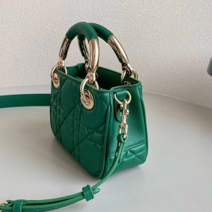 MINI LADY 19 IN FOREST GREEN LAMBSKIN