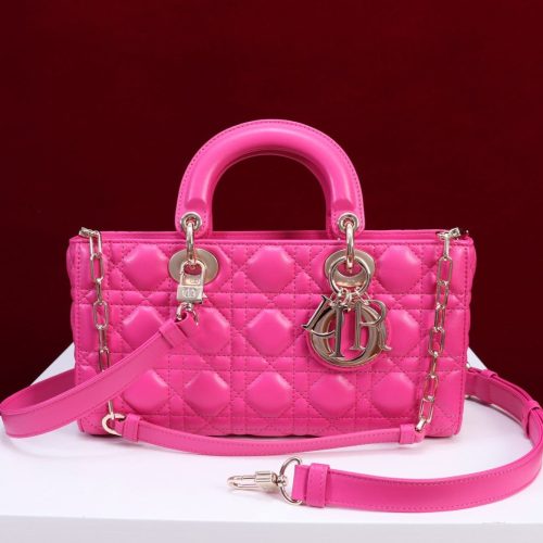 medium lady d-joy 26 pink lambskin
