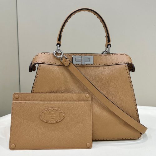 20230527_i1685182465_2819_0_jpg PEEKABOO ISEEU 33 IN CIDER BROWN GRAINED CALFSKIN SILVER HARDWARE