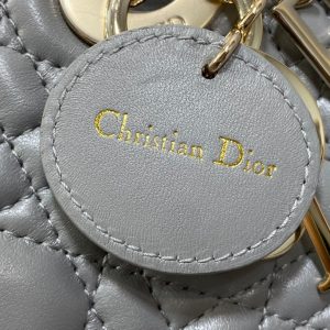 mini lady 17cm grey lambskin