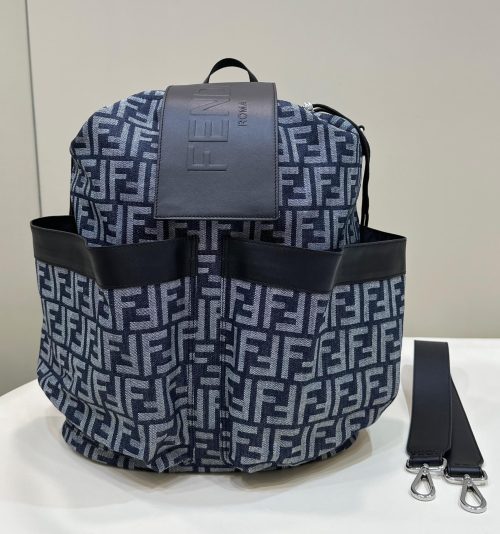20230601_i1685614998_2822_0_jpg FendiI STRIKE LARGE 46 FF MIDNIGHT BLUE JACQUARD FABRIC BACKPACK
