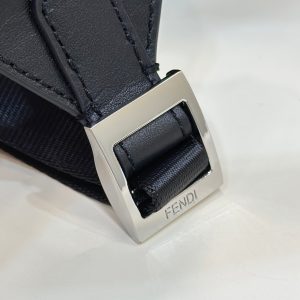 FendiI STRIKE LARGE 46 FF MIDNIGHT BLUE JACQUARD FABRIC BACKPACK