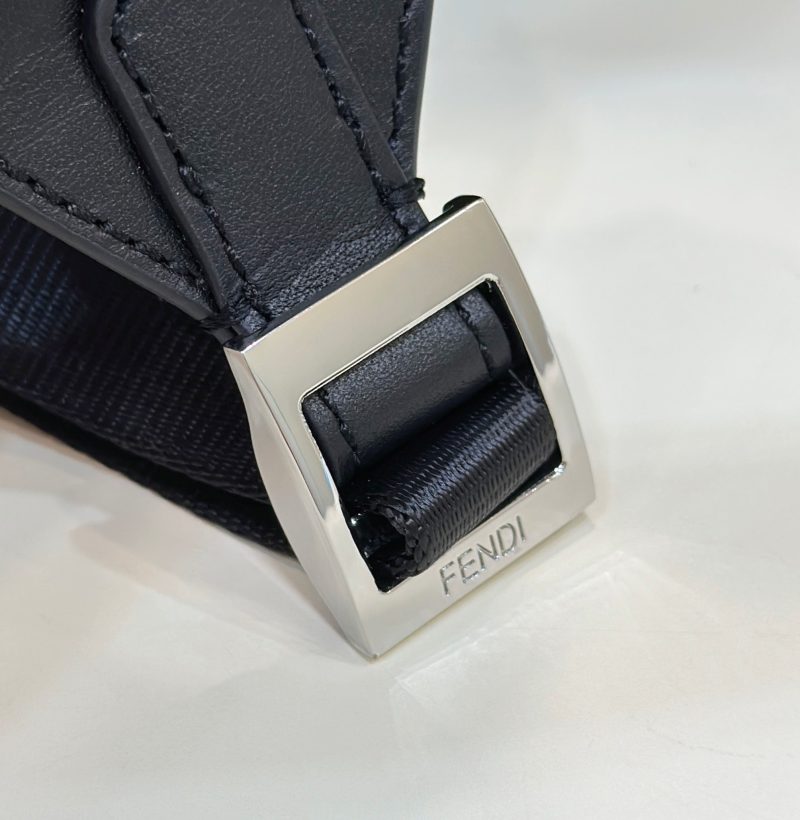 FendiI STRIKE LARGE 46 FF MIDNIGHT BLUE JACQUARD FABRIC BACKPACK