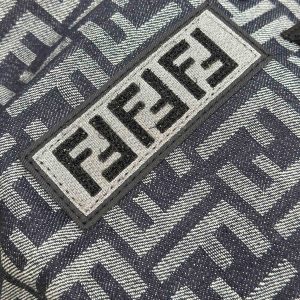 FendiI STRIKE LARGE 46 FF MIDNIGHT BLUE JACQUARD FABRIC BACKPACK