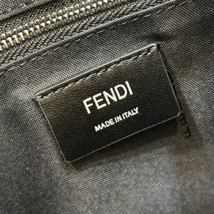 FendiI STRIKE LARGE 46 FF MIDNIGHT BLUE JACQUARD FABRIC BACKPACK