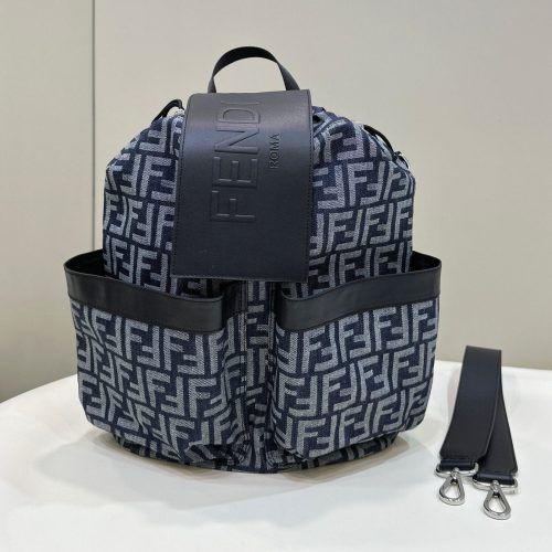 20230601_i1685616011_1136_0_jpg FendiI STRIKE 41 MEDIUM FF MIDNIGHT BLUE JACQUARD FABRIC BACKPACK