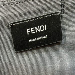 FendiI STRIKE 41 MEDIUM FF MIDNIGHT BLUE JACQUARD FABRIC BACKPACK