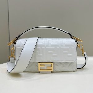 Baguette 27cm Grey Lambskin Gold Hardware