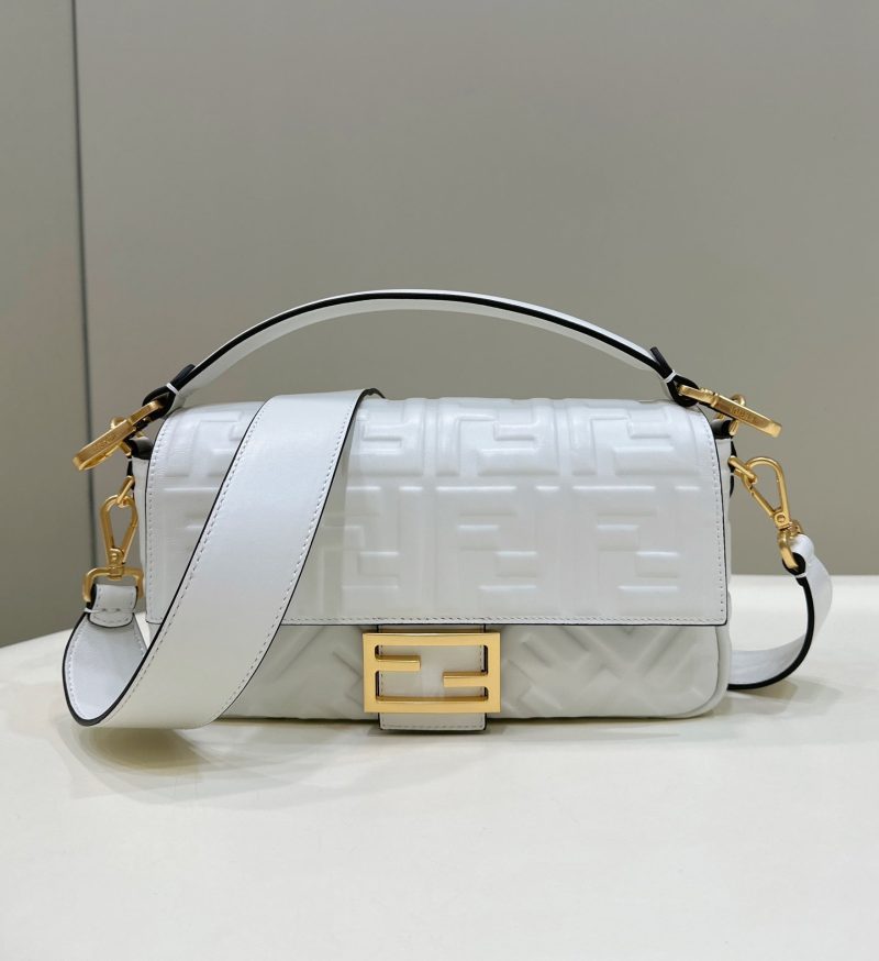 Baguette 27cm Grey Lambskin Gold Hardware