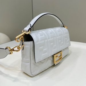 Baguette 27cm Grey Lambskin Gold Hardware