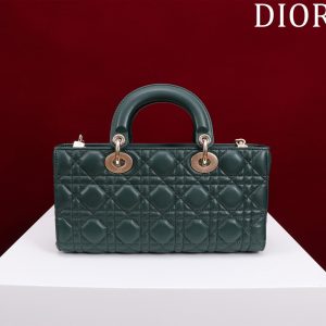 medium lady d-joy 26 dark green lambskin
