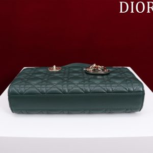 medium lady d-joy 26 dark green lambskin