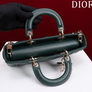 medium lady d-joy 26 dark green lambskin