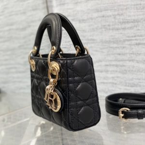 micro lady 12 black lambskin ghw