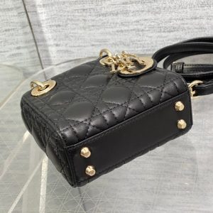 micro lady 12 black lambskin ghw